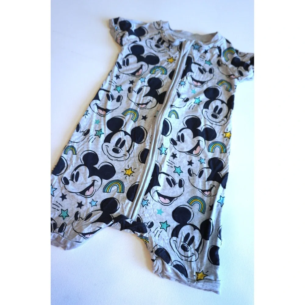 Disney Little Sleepies Mickey Mouse Bamboo Romper Gray 12-18 Months RK1.K5003